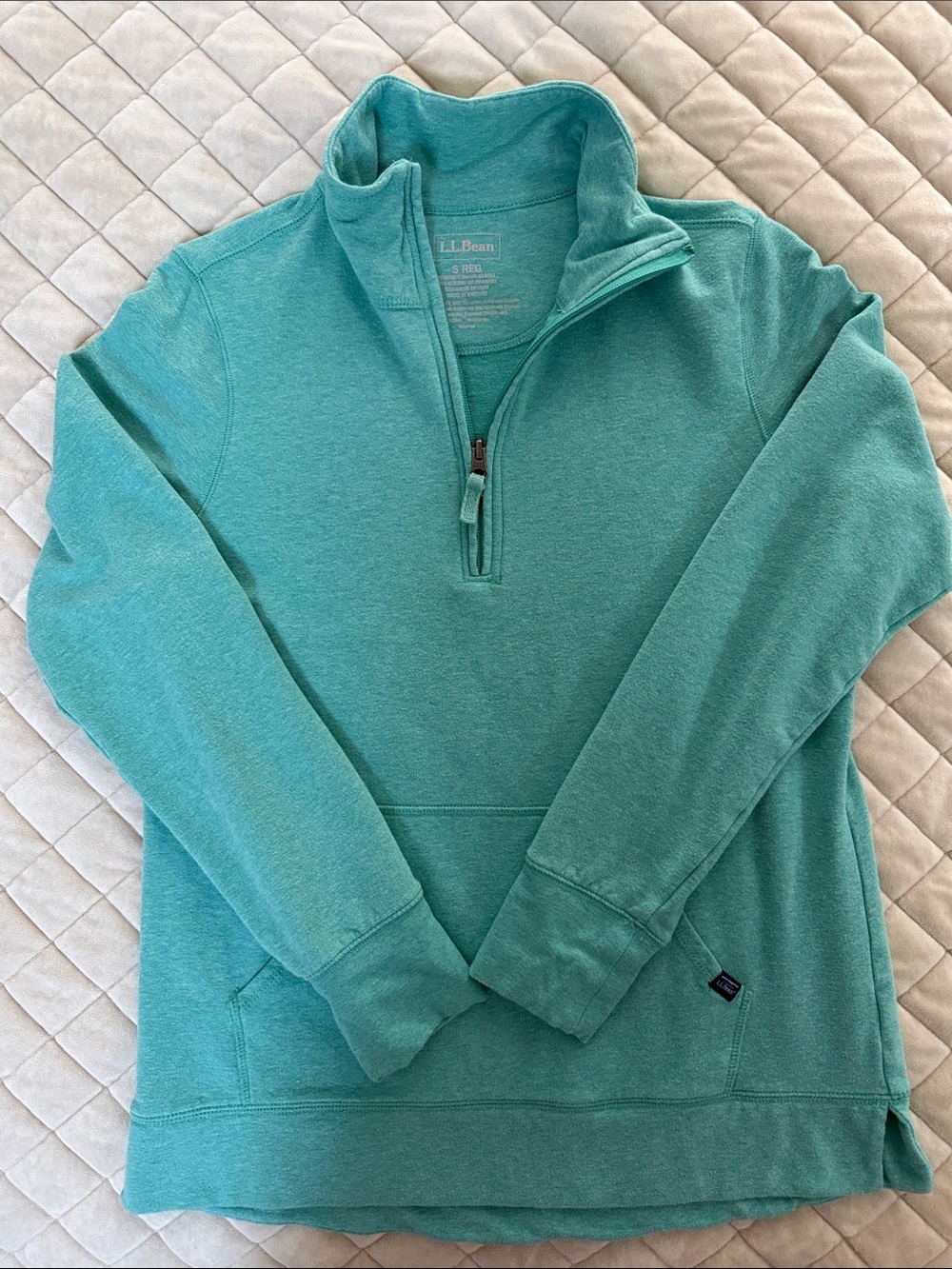 L.L. Bean Zip-Neck Pullover Sweater - Aqua